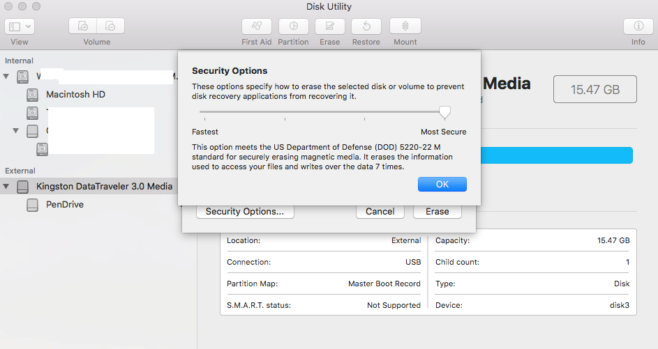 disk utility for mac: erase with images